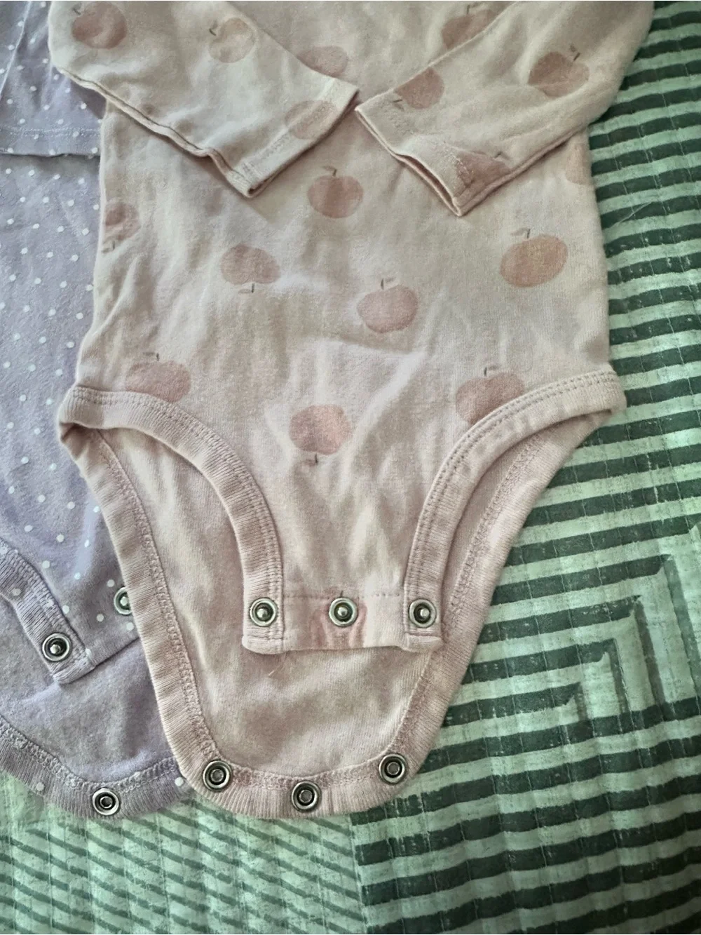 Carter's Long-Sleeve One-Piece Bodysuits - Lavender & Dusty Pink